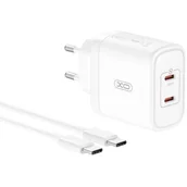 Ładowarki do telefonów - Ładowarka sieciowa XO CE08 PD 50W Biały - miniaturka - grafika 1