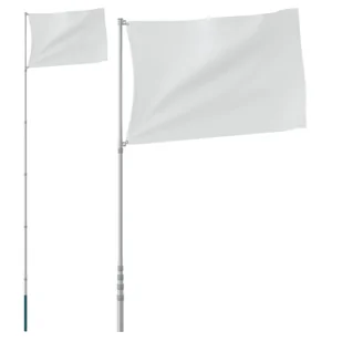 Teleskopowy maszt flagowy, srebrny, 5,55 m, aluminium - Flagi i akcesoria - miniaturka - grafika 3