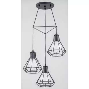 Alfa Sosnowscy Loftowa lampa wisząca KORD 3x E27 wys. 90cm czarny 62134 - Lampy sufitowe - miniaturka - grafika 1