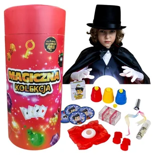 Magiczna kolekcja MAŁY MAGIK 101 sztuczek w tubie dla dzieci MAGICZNY ŚWIAT - Zabawy w naśladowanie dorosłych - miniaturka - grafika 1