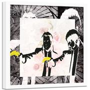 Plakaty - Obraz w ramie białej FEEBY, Banksy Pulp Fiction Street 90x90 - miniaturka - grafika 1
