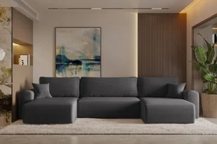 Sofa w kształcie U CAPRI narożnik tkanina Poso ciemnoszary - Narożniki - miniaturka - grafika 1