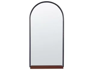 Lustro ścienne z półką 40 x 67 cm czarno-miedziane DOMME - Lustra - miniaturka - grafika 1