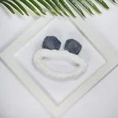 Ozdoby do włosów - Yeye, Opaska kosmetyczna do włosów z uszami, Biały - miniaturka - grafika 1