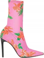 Botki damskie - Pinko Botki Na Szpilce Różowe W Kwiaty 40 1Żgj - miniaturka - grafika 1