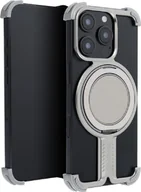 Etui i futerały do telefonów - Bracket Case - solidne aluminiowe etui na telefon ze zintegrowaną podstawką pierścieniową, kompatybilne z iPhone 15 Pro Silver - miniaturka - grafika 1