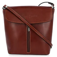 Torebki damskie - Klasyczna Listonoszka Skórzana firmy Vittoria Gotti Made in Italy Brązowa - miniaturka - grafika 1