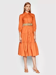 Sukienki - LIU JO Sukienka koszulowa WA2401 T4883 Pomarańczowy Regular Fit - grafika 1