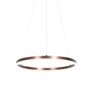 Lampy sufitowe - QAZQA Designerska lampa wisząca brąz 60 cm z 3-stopniową regulacją ściemniania LED - Anello - miniaturka - grafika 1