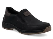 Półbuty męskie - Półbuty męskie czarne Rieker 03365-00 wsuwane szerokie tęgość H-42 - miniaturka - grafika 1