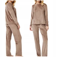 Piżamy damskie - Piżama ciepła wygodna dwuczęściowa długa komplet dres Aruelle CHIARA brązXS - miniaturka - grafika 1