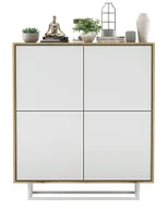 Komody - Komoda czterodrzwiowa dąb wotan + biały B7-A50 - miniaturka - grafika 1