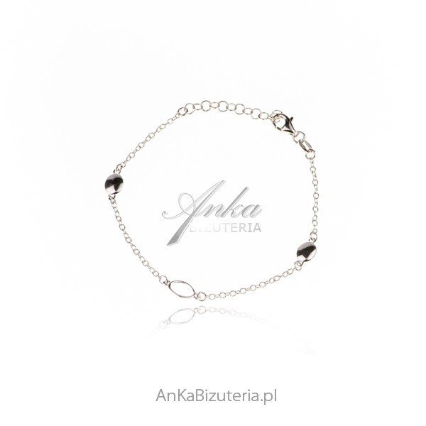 ankabizuteria.pl Bransoletka srebrna owalne kółka