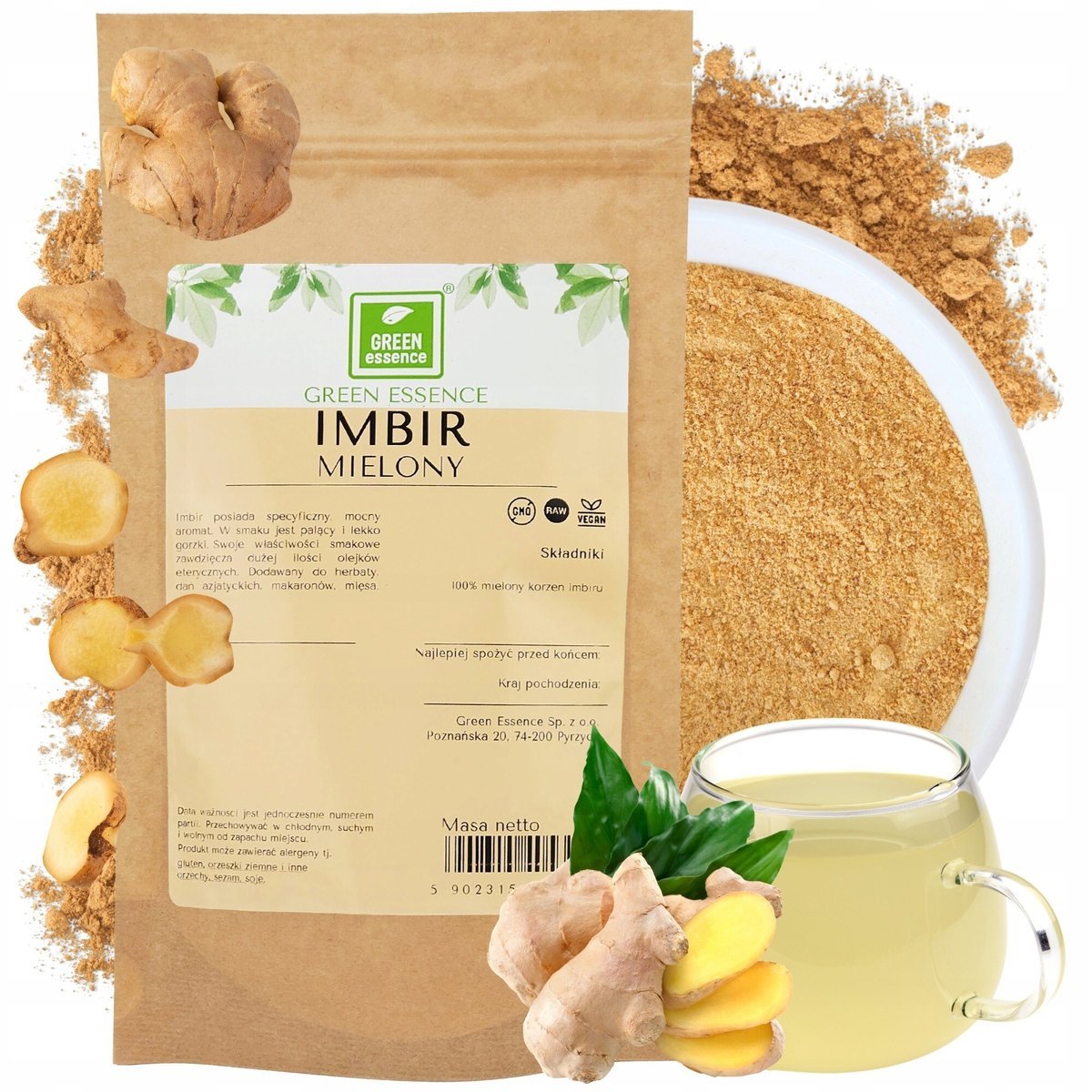 IMBIR MIELONY KORZEŃ 100g naturalny bez dodatków ginger