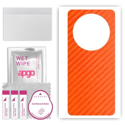 folia naklejka skórka strukturalna na TYŁ do Realme 12 Pro - Carbon Pomarańczowy - apgo SKINS