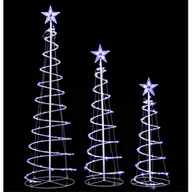 Ozdoby bożonarodzeniowe - Choinka spiralna zewnętrzna LED Spark zimny biały 38 x 120 cm - miniaturka - grafika 1
