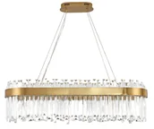 Lampy sufitowe - Lux - żyrandol kryształowy LED podłużny 100cm mosiądz złoty - miniaturka - grafika 1