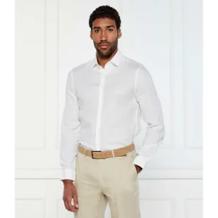 Calvin Klein Lniana koszula Slim Fit - Koszule męskie - miniaturka - grafika 1