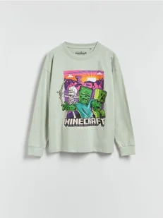 Reserved - Longsleeve Minecraft - jasnozielony - Bluzki dla chłopców - miniaturka - grafika 1