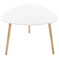 Ławy i stoliki kawowe - Atmosphera Créateur d'intérieur Atmosphera Créateur dintérieur Uniwersalny stolik kawowy o wymiarach 60x60x45 cm z blatem w kolorze białym nóżki drewniane funkcjonalny i praktyczny 157058A - miniaturka - grafika 1
