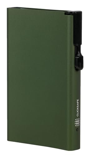 Etui na karty Clicksafe RFID - aluminium zielone na 8 kart