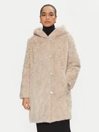 Płaszcze damskie - Joseph Ribkoff Futro 243903 Beżowy Loose Fit - miniaturka - grafika 1