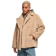Kurtki damskie - Urban Classics Damska kurtka damska Lapel Teddy Jacket, beżowy (Unionbei), XL - miniaturka - grafika 1