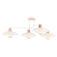 Lampy sufitowe - Kobe lampa sufitowa 4xE27 biała/jasne drewno 1319/4 - miniaturka - grafika 1