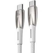 Kable USB - Baseus Glimmer Series kabel z szybkim ładowaniem USB-C 480Mb/s PD 100W 2m biały - miniaturka - grafika 1