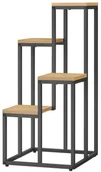 Kwietniki - Regał kwietnik z 4 półkami dąb + czarny S2-E26 - miniaturka - grafika 1