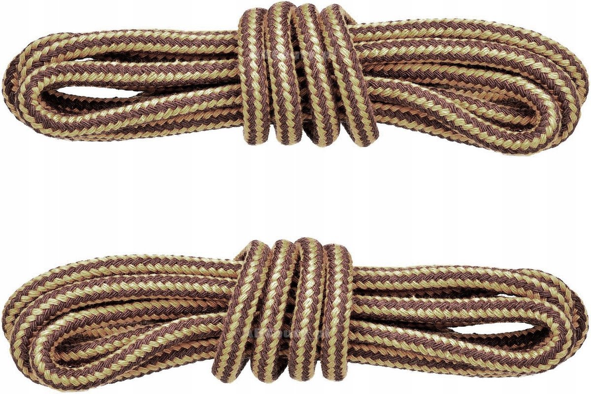 BRĄZOWO-BEŻOWE Sznurówki TREKKINGOWE 140 cm Okrągłe 5 mm SZNUROWADŁA G9-66