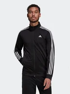 Bluzy męskie - adidas Bluza Essentials Warm-Up 3-Stripes H46099 Czarny Regular Fit - miniaturka - grafika 1