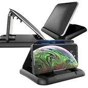 Uchwyty samochodowe do telefonów - UCHWYT NA TELEFON SAMOCHODOWY NA KOKPIT DESKĘ ROZDZIELCZĄ HOLDER CZARNY - miniaturka - grafika 1