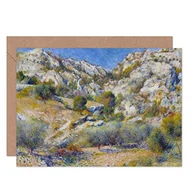 Kartki okolicznościowe i zaproszenia - Renoir Rocky Crags At Lestaque Fine Art kartka z życzeniami plus koperta pusta wewnątrz - miniaturka - grafika 1