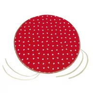 Poduszki na krzesła - Bellatex Siedzisko Adéla gładkie okrągłe Serduszka, czerwony, 40 cm - miniaturka - grafika 1