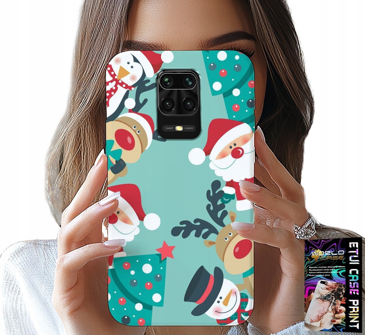 ETUI DO XIAOMI NOTE 9 PRO / 9S - MIKOŁAJ, RENIFER BAŁWAN ŚWIĄTECZNE WZORY