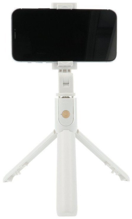 RoGer 2in1 Selfie Stick + Tripod Telescopic Stand with Bluetooth Remote Control White