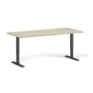 Biurka - Stół z regulacją wysokości, 1 silnik, 745 - 1235 mm, blat 1800 x 800 mm, podstawa czarna, dąb naturalny - miniaturka - grafika 1