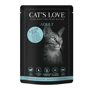 CAT'S LOVE mokra karma dla kota Adult w galaretce Classic czysty łosoś z olejem z krokosza i pietruszką 48x85 g - Mokra karma dla kotów - miniaturka - grafika 1