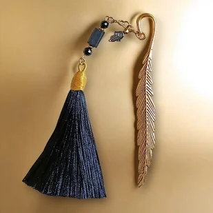 OCHRONA : zakładka PREMIUM : czarny turmalin, hamsa - Zakładki do książek - miniaturka - grafika 1