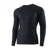 Bielizna sportowa męska - Longsleeve Męski Wełniany Brubeck ACTIVE WOOL - Czarny - miniaturka - grafika 1