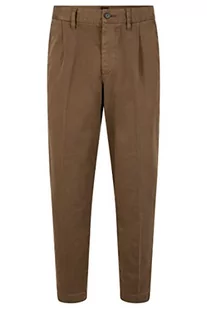 BOSS Spodnie męskie, płaskie, ciemnozielone, 3534 - Spodnie męskie - miniaturka - grafika 1