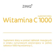 Witaminy i minerały - TITLIS SPÓŁKA Z OGRANICZONĄ ODPOWIEDZIALNOŚCIĄ ZINIQ Witamina C 1000 mg 20 tabletek musujących - miniaturka - grafika 1