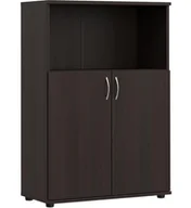 Regały biurowe - Elior Klasyczny niski regał biurowy z drzwiczkami wenge B2-S05 - miniaturka - grafika 1