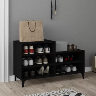 Lumarko Szafka na buty, czarna, 102x36x60 cm, materiał drewnopochodny - Szafki na buty - miniaturka - grafika 1