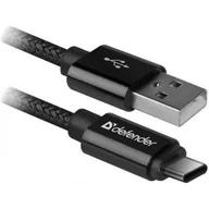 Huby USB - Defender Kabel USB Defender AM-TYPE C 1m 2,1A czarny 87814 - miniaturka - grafika 1