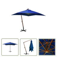 Parasole ogrodowe - The Living Store Parasol ogrodowy wiszący - jodłowy słupek - niebieski - 3x3 m - Parasol Wiszący - miniaturka - grafika 1