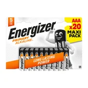 Baterie i akcesoria - Baterie alkaliczne Energizer Primary Alkaline AAA, 20 szt. - miniaturka - grafika 1