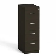 Szafy biurowe - B2B Partner Drewniana szafa kartotekowa, 4 szuflady, wenge kart 4xA4 wenge - miniaturka - grafika 1