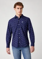 Koszule męskie - Męska Koszula Materiałowa Wrangler Ls 1Pkt Shirt Indigo W5D0N4452-M - miniaturka - grafika 1